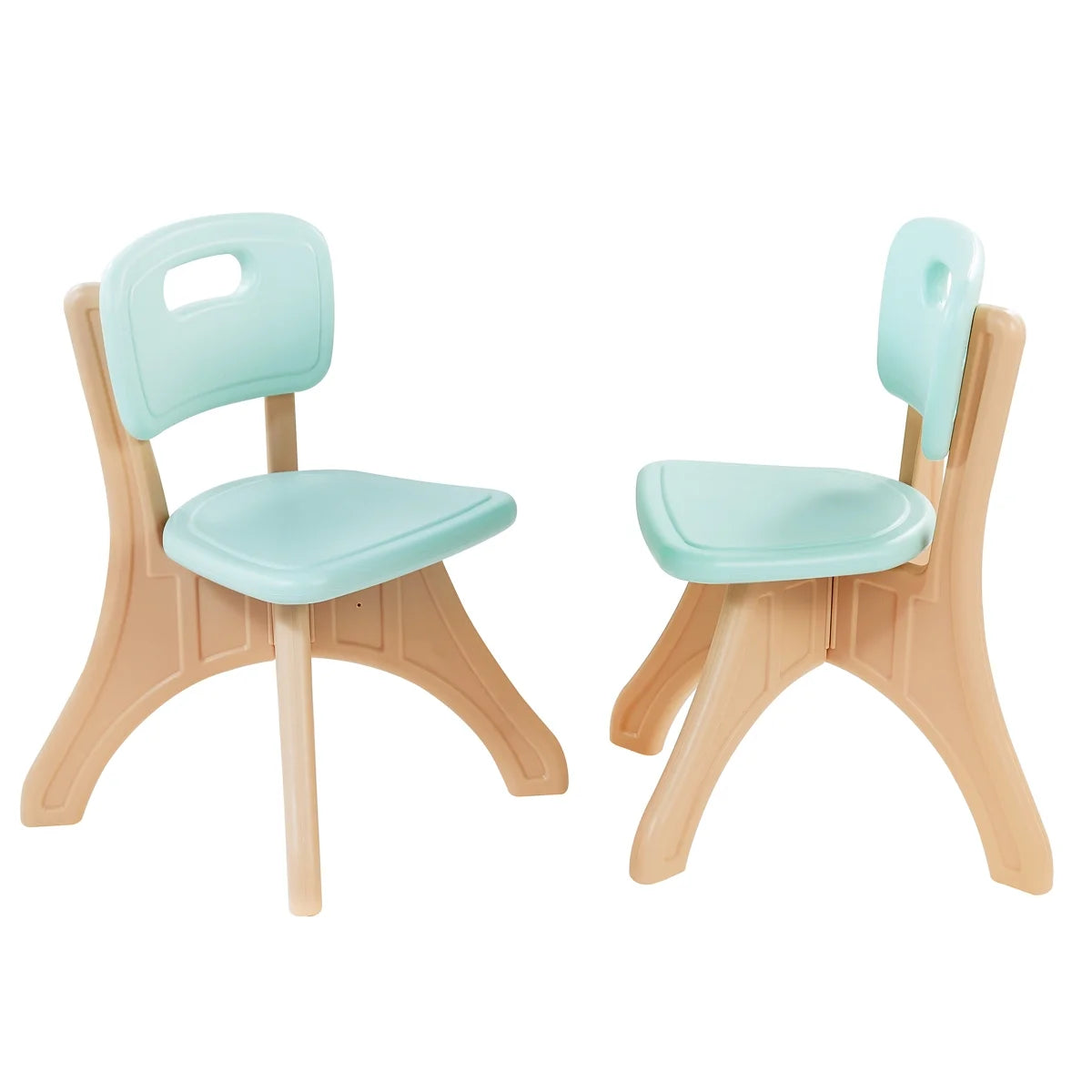 Aqua/Beige Kids Table and 2pc Chairs Set with Storage Bin I904426