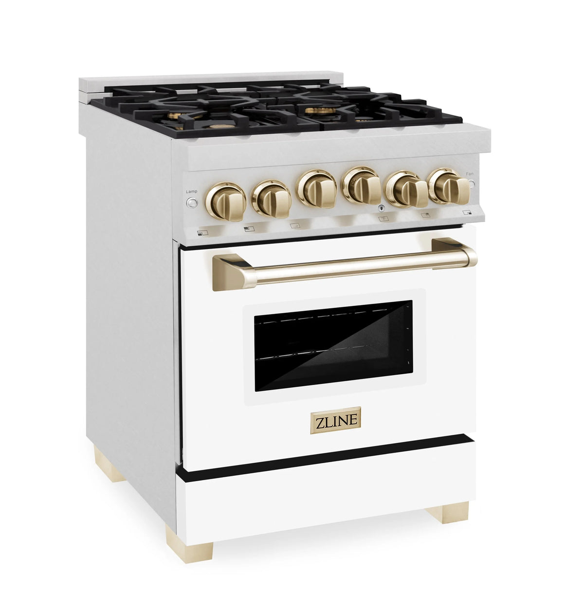 24 in. Gas Range with Gas Oven in Stainless Steel with White Matte Door U948792