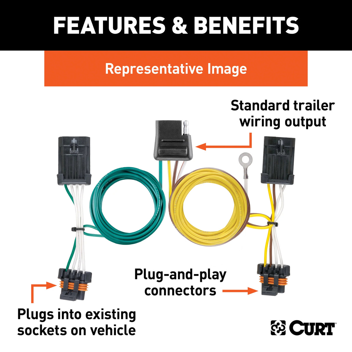 Vehicle-Side Custom 4-Pin Trailer Wiring Harness H91041