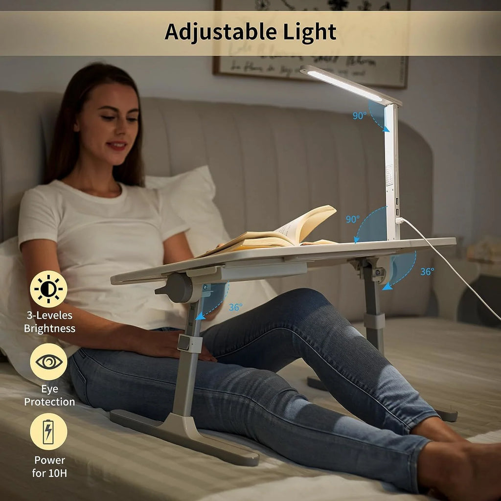 Adjustable Lap Desk with LED Light and Drawer M186