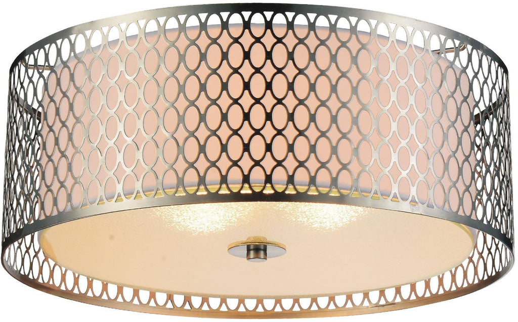 3-Light Satin Nickel Flush Mount X4064