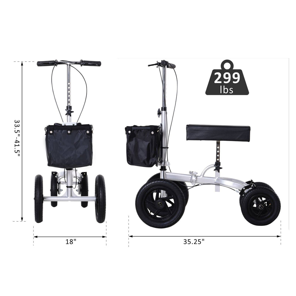 Folding Knee Scooter with Basket Storage Q882