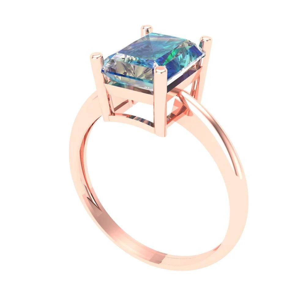 18K Rose Gold Solitaire Ring SZ 6.75 H692006