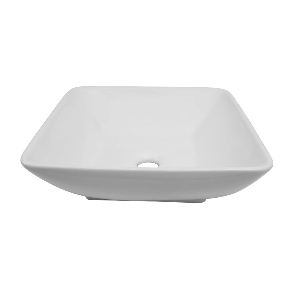 White Single Basin Above Counter Bathroom Sink X536