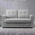 Light Grey Linen Convertible Futon Sofa Bed O2388