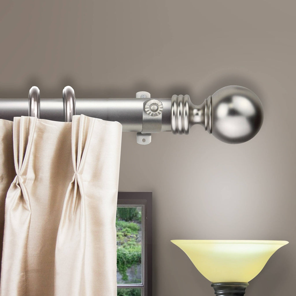 Satin Nickel Adjustable Rod with Center Open Sliders A80815