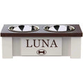 Personalized Elevated Dog Bowl Stand with Internal Storage Y411