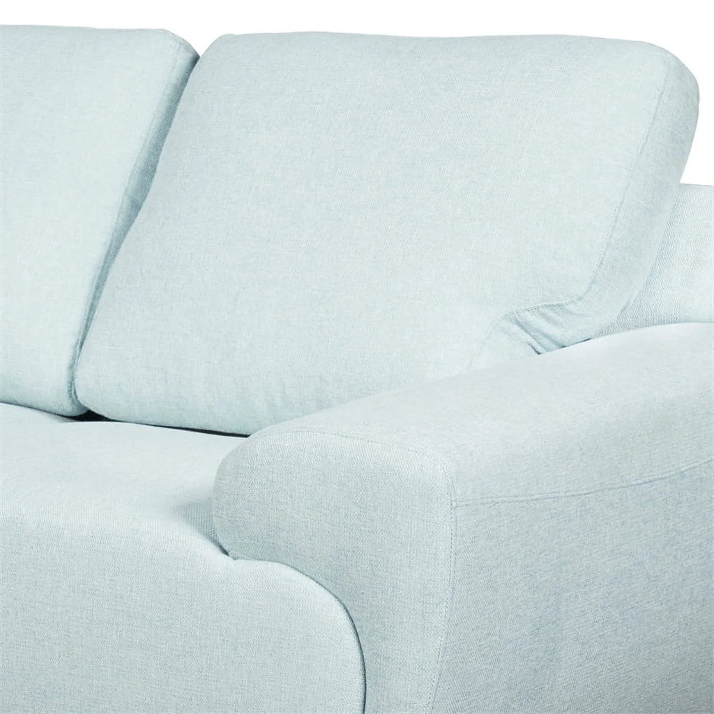 Light Blue Fabric Upholstered Wooden Loveseat Y21157