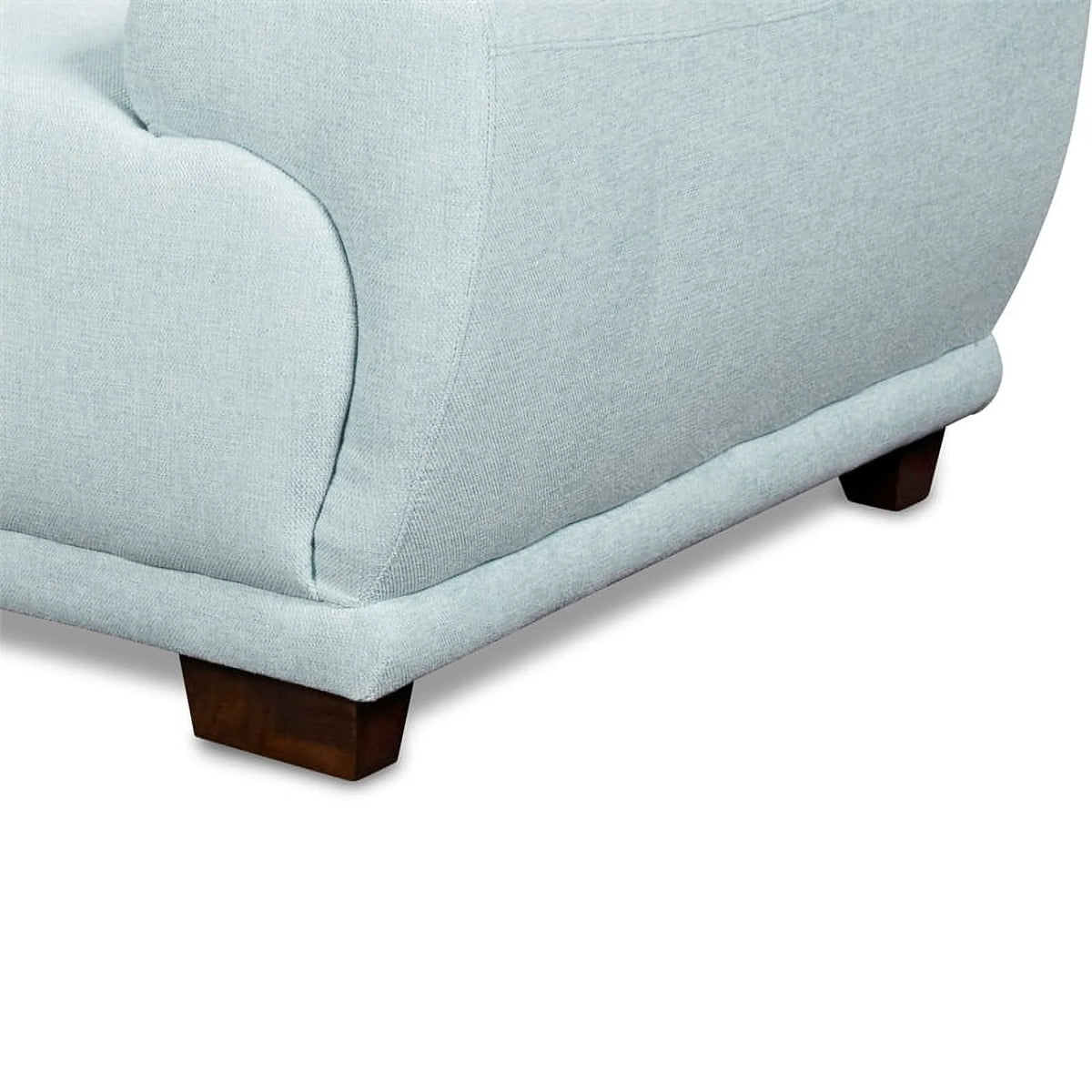 Light Blue Fabric Upholstered Wooden Loveseat Y21157
