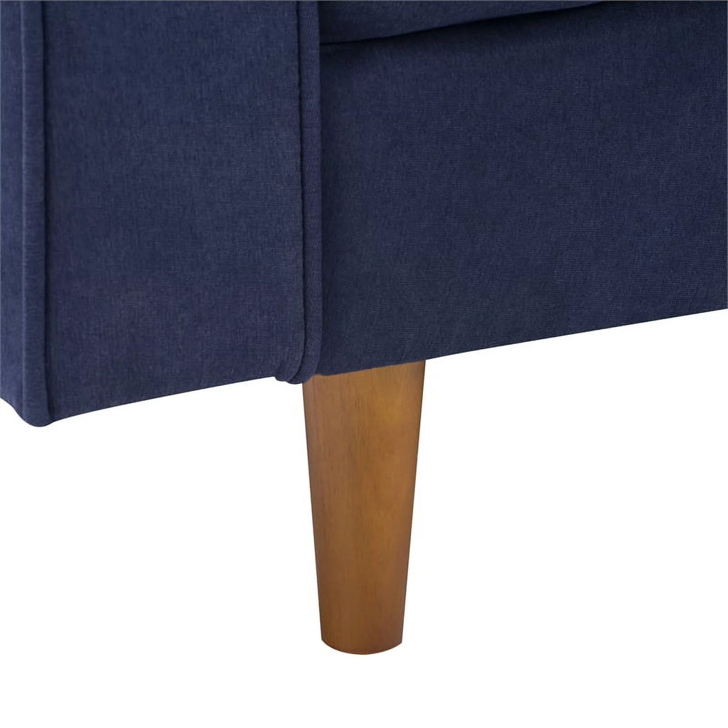Navy Blue Fabric Upholstered Loveseat V25903
