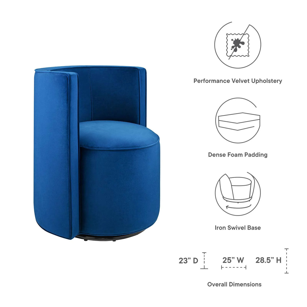Velvet Swivel Chair Y534