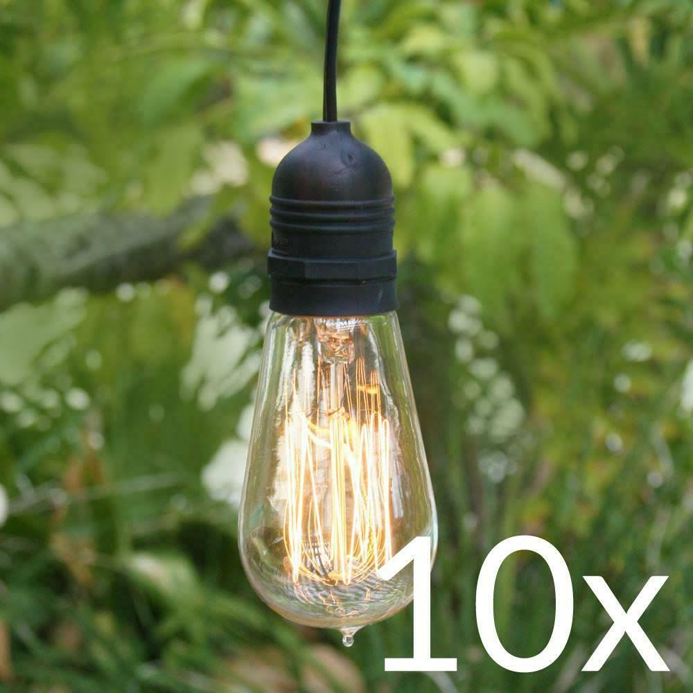 10 Pack Single Socket Pendant Light Cord Kits 11ft Black A8285