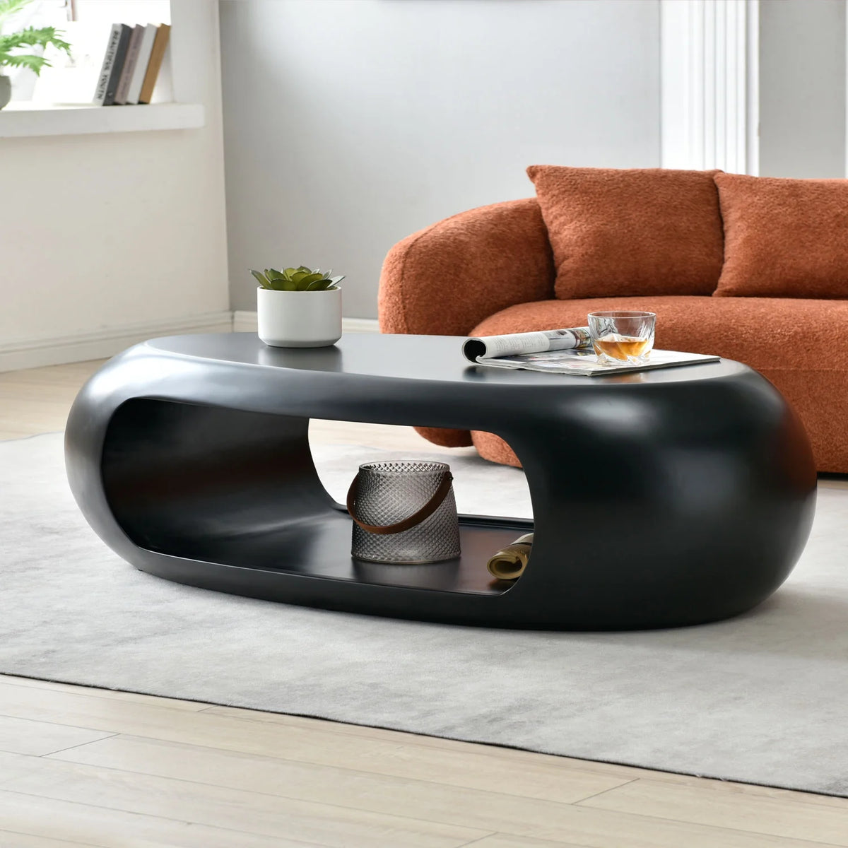 Modern Oval Fiberglass Coffee Table V998748