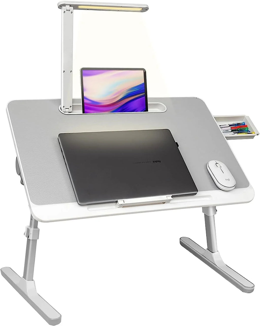 Adjustable Lap Desk with LED Light and Drawer M186