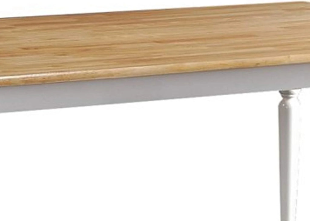 Brown and White Wooden Rectangular Dining Table J117