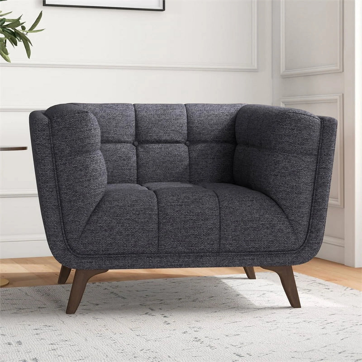 Mid Century Modern Fabric Accent Chair in Gray M7446