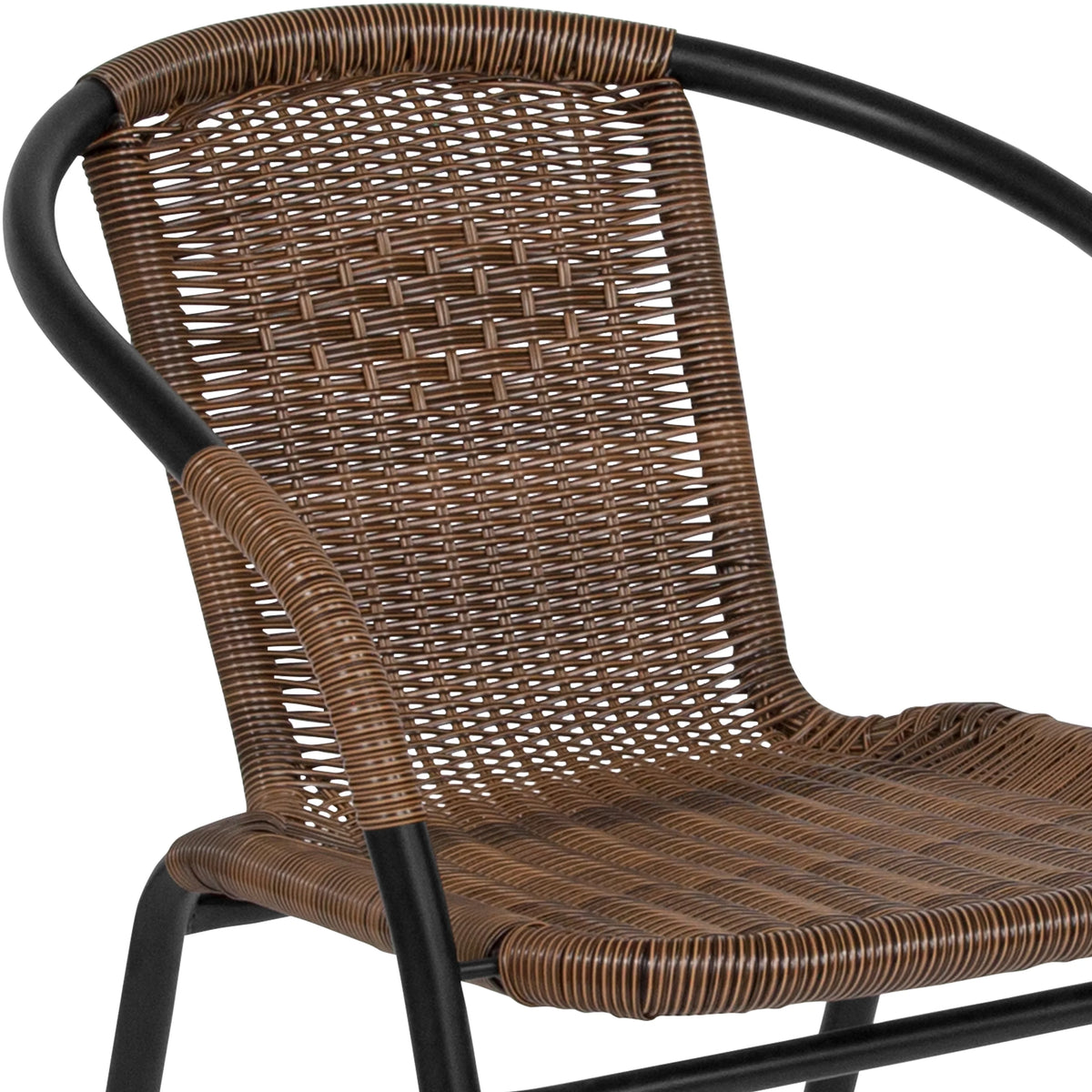 2 Pack Black Rattan Stack Chair M765500