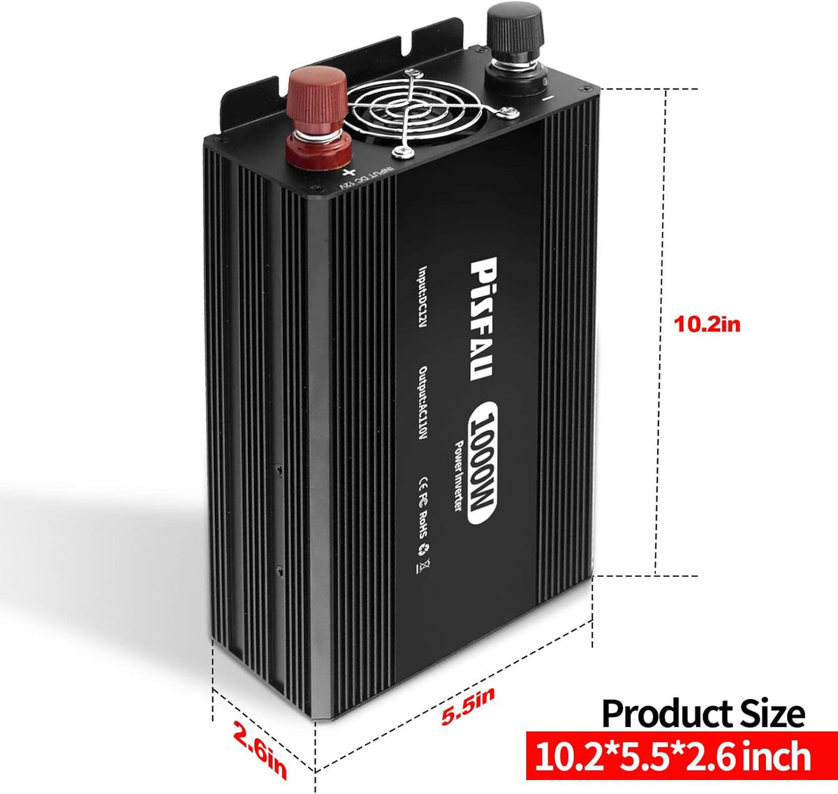 1000W Power Inverter 12V DC to 110V AC with 3 AC Sockets R562