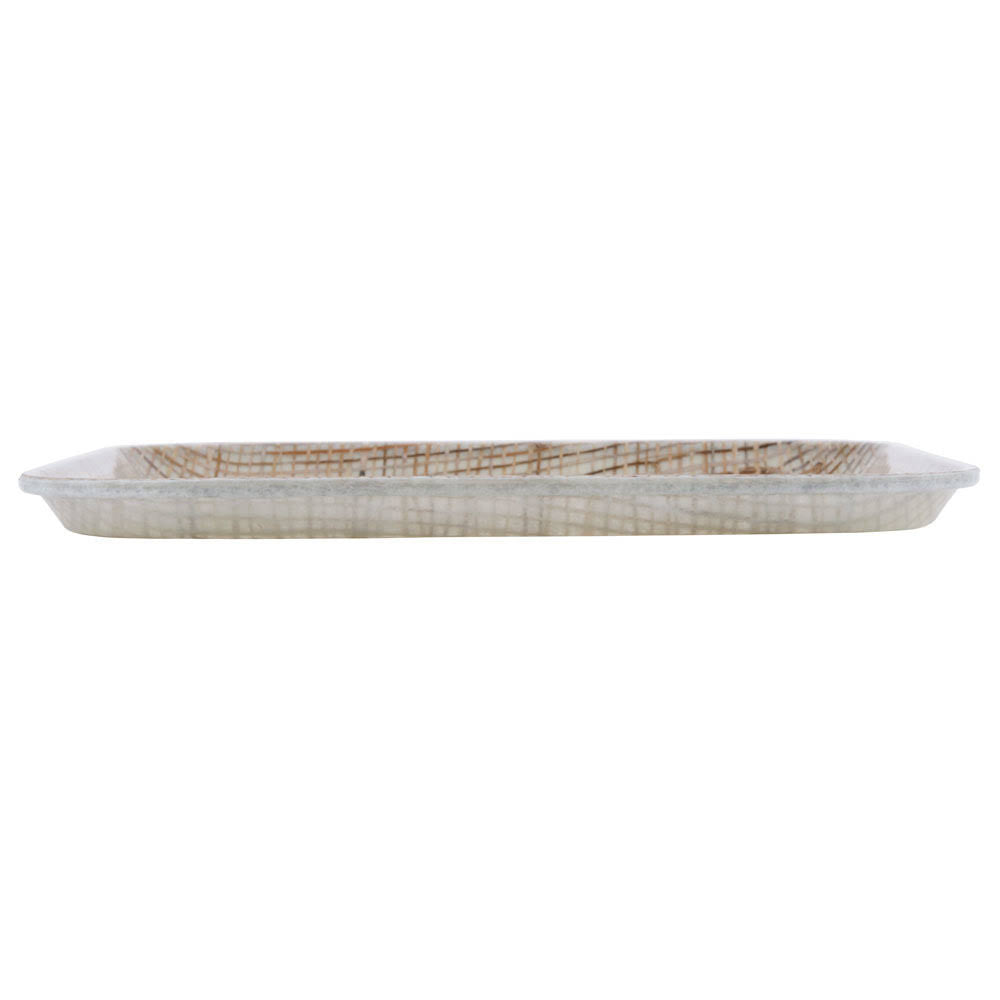Rattan 13 inch Square Fiberglass Tray C3028