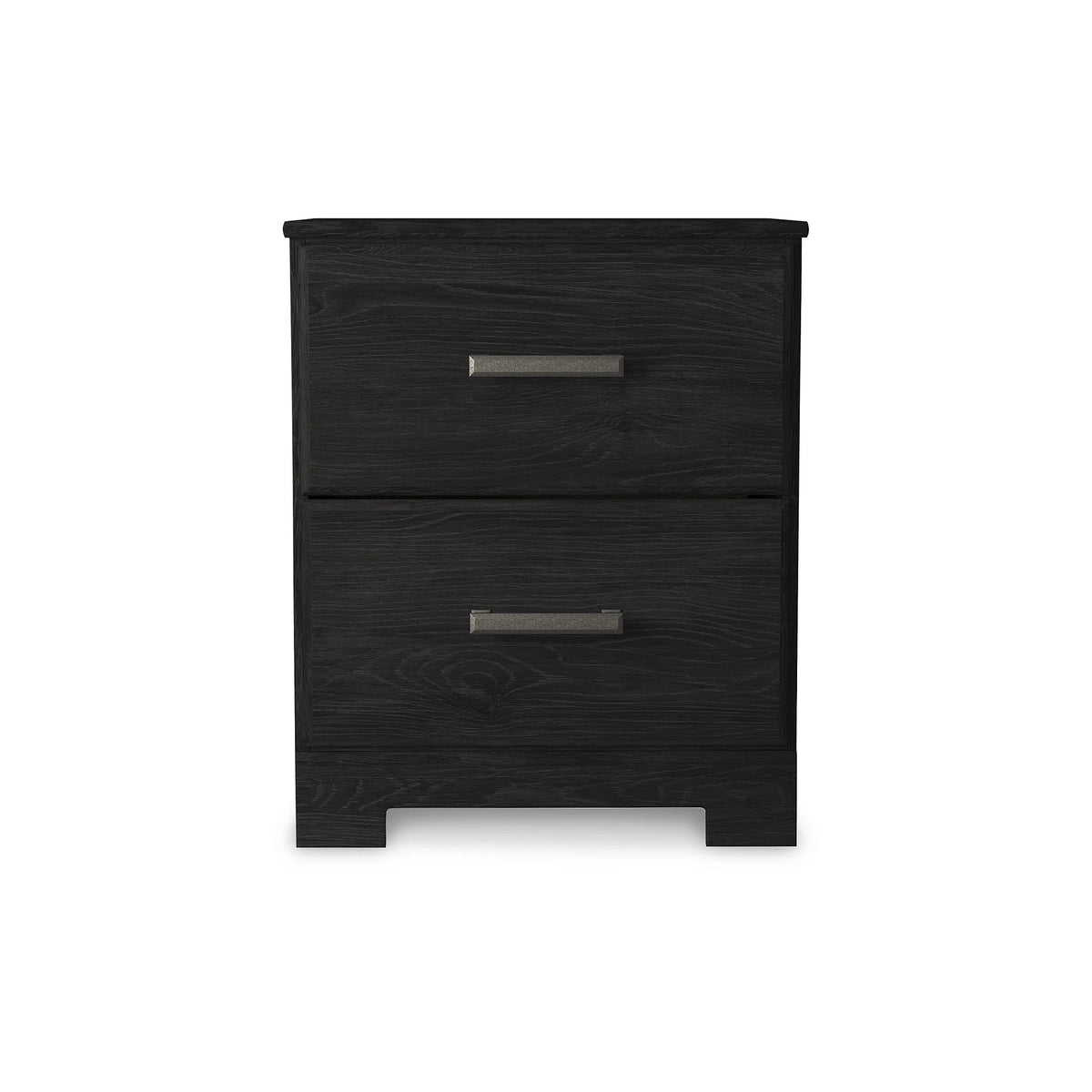 Black 2 Drawer Nightstand H3445