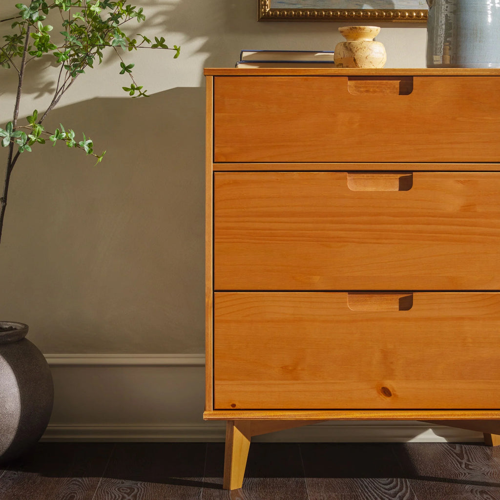 Solid Wood Walnut 3-Drawer Dresser H13645