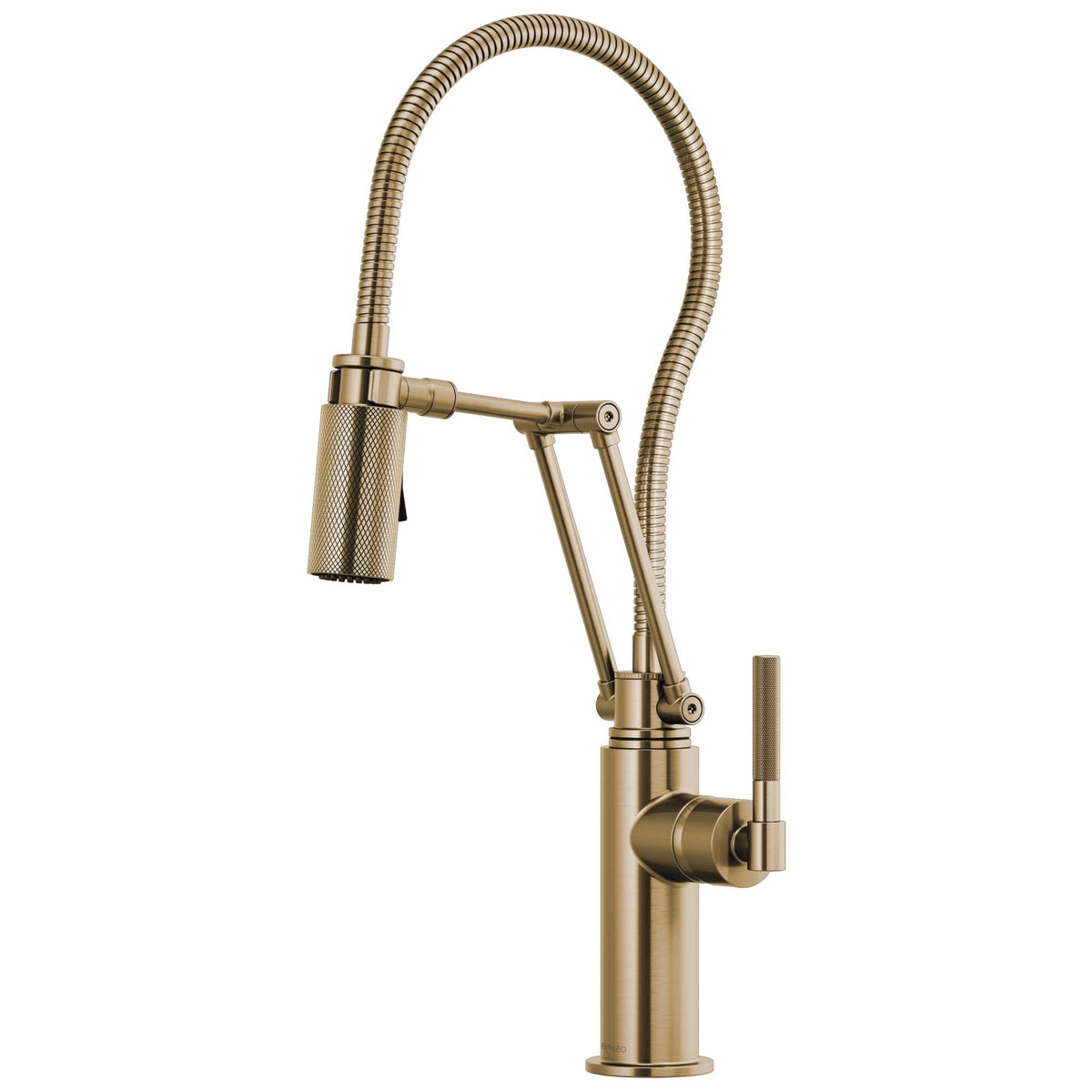Articulating Faucet with Finished Hose Luxe Gold E90489