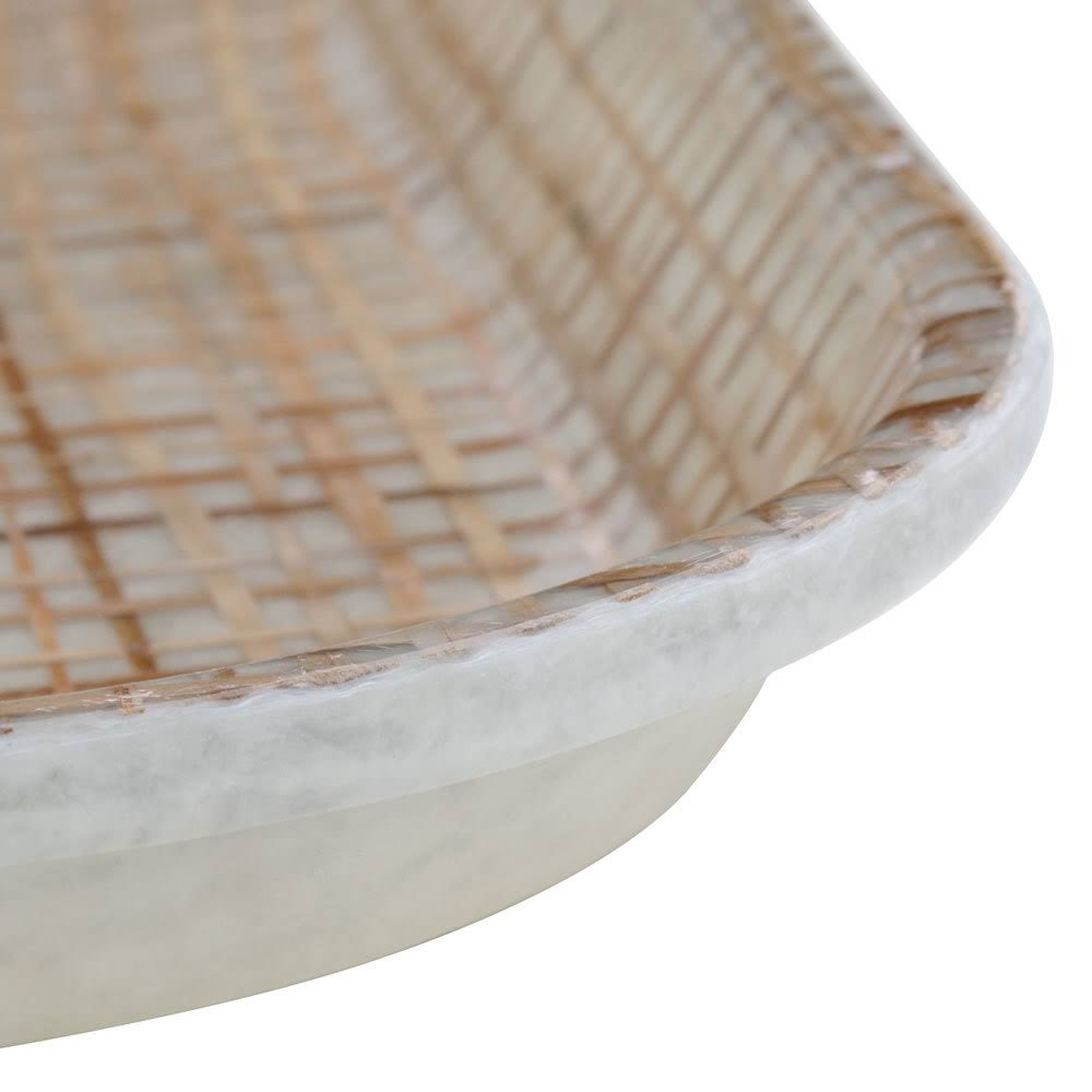 Rattan 13 inch Square Fiberglass Tray C3028