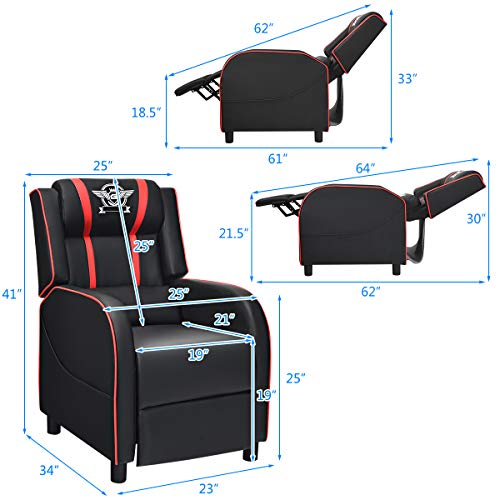 Red Leather Recliner Chair P620