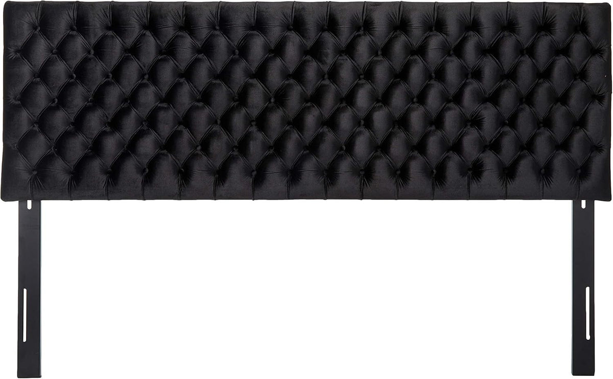 Tufted Velvet Headboard, King / Cal King, Cobalt / Black L330157
