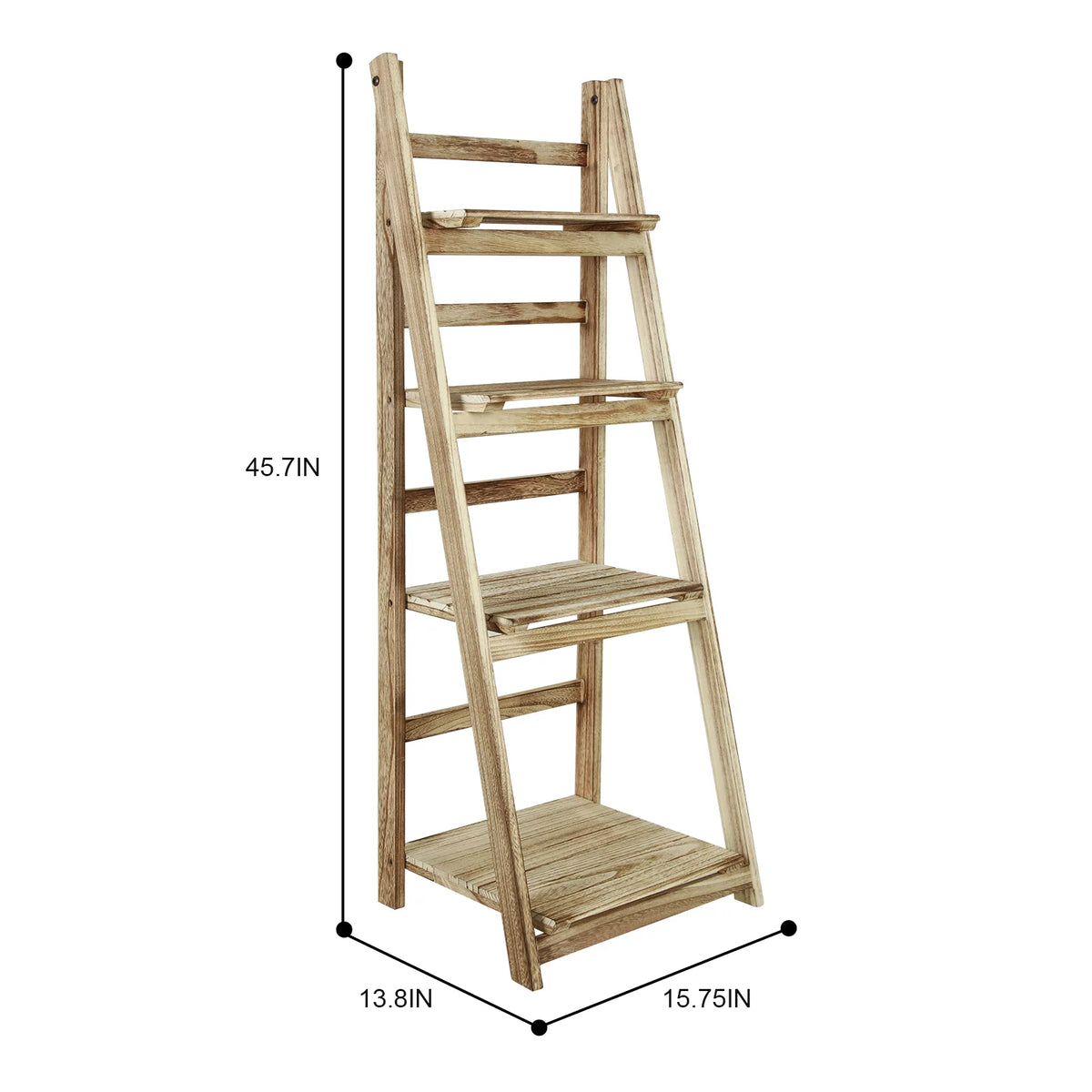 4-Tier Wooden Ladder Shelf Bookshelf Q247