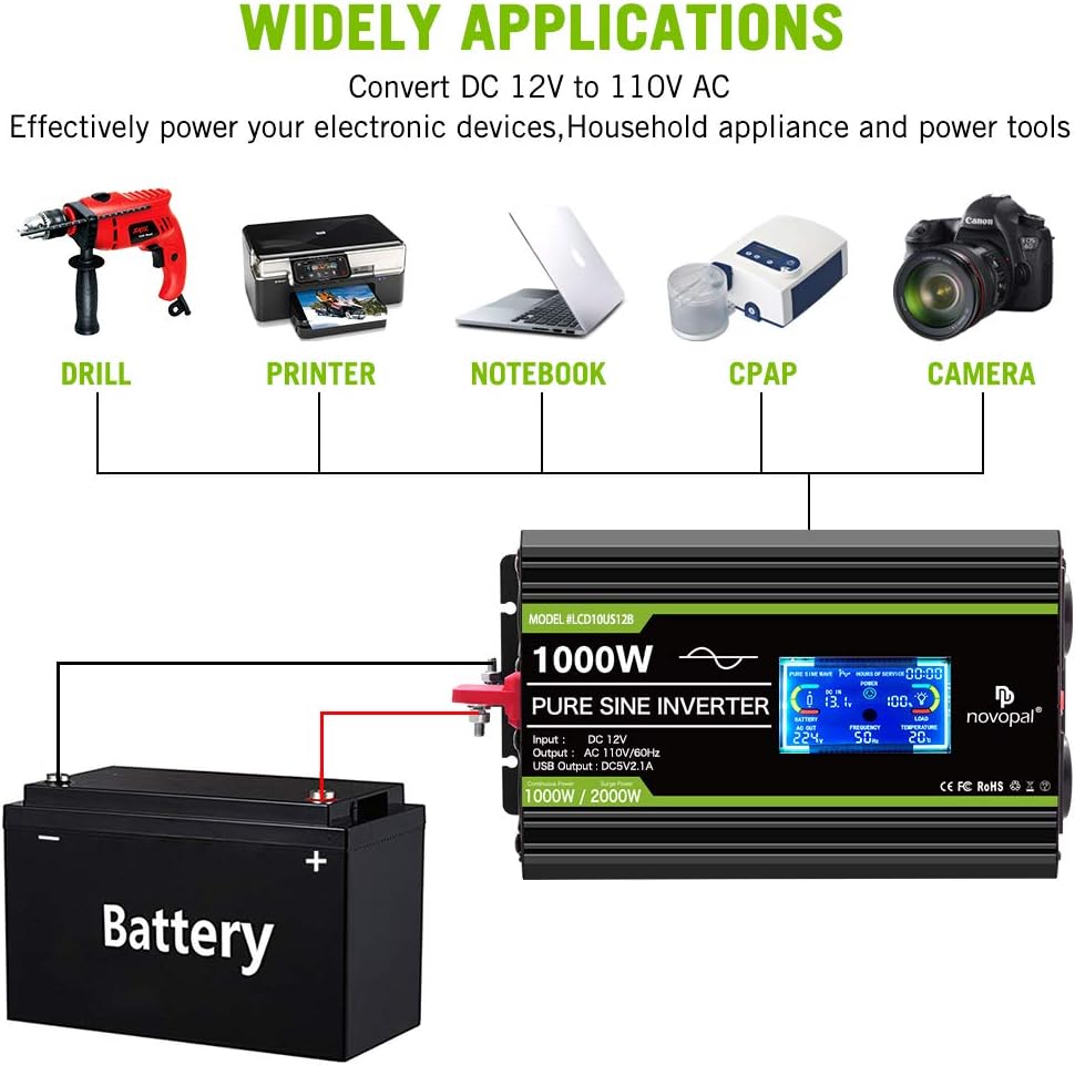 1000 Watt Pure Sine Wave Power Inverter W362488