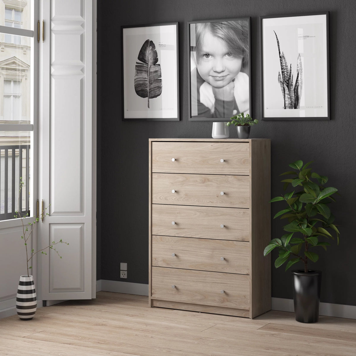 5 Drawer Chest Grey C9774