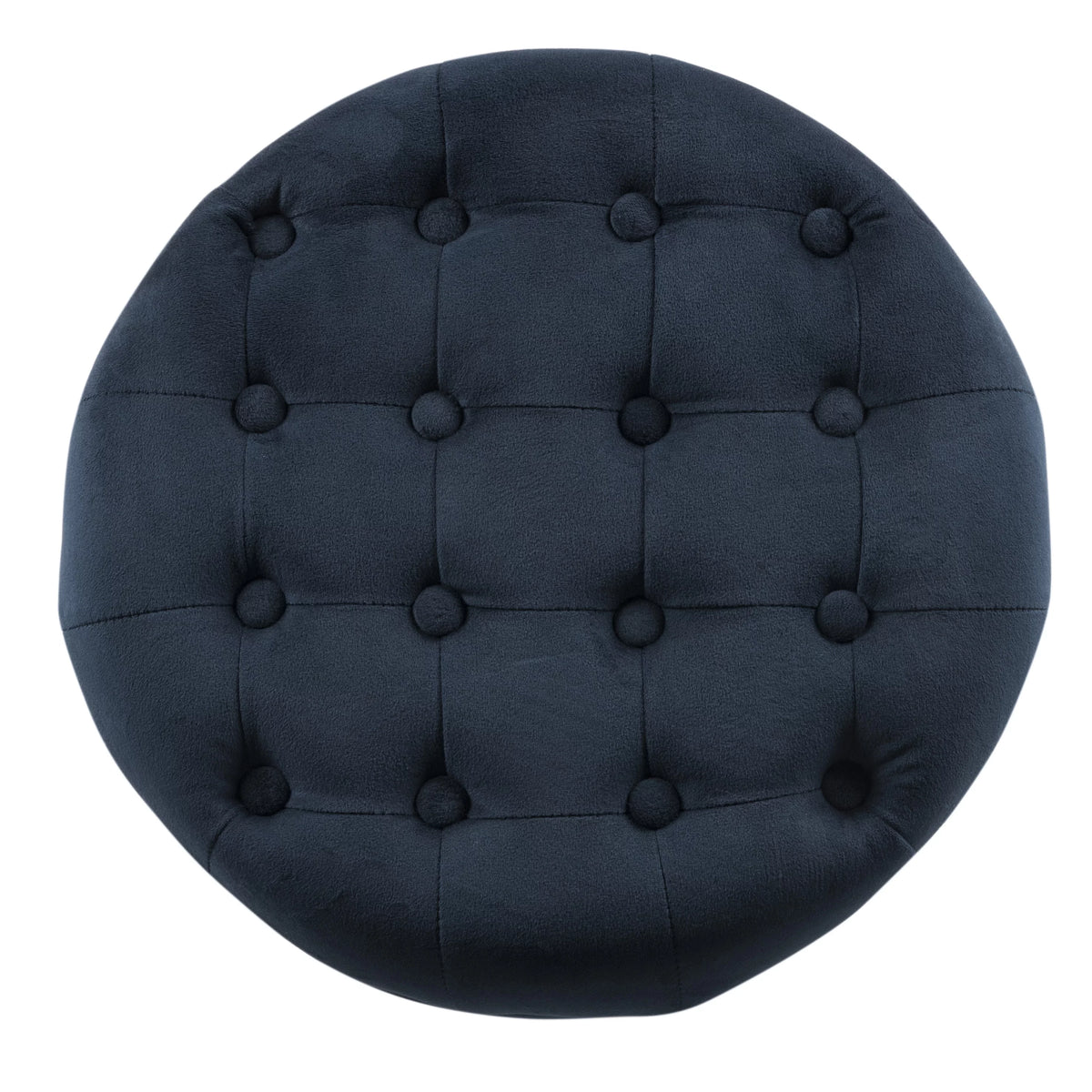 Dark Blue and Brown Tufted Velvet Storage Ottoman T687767