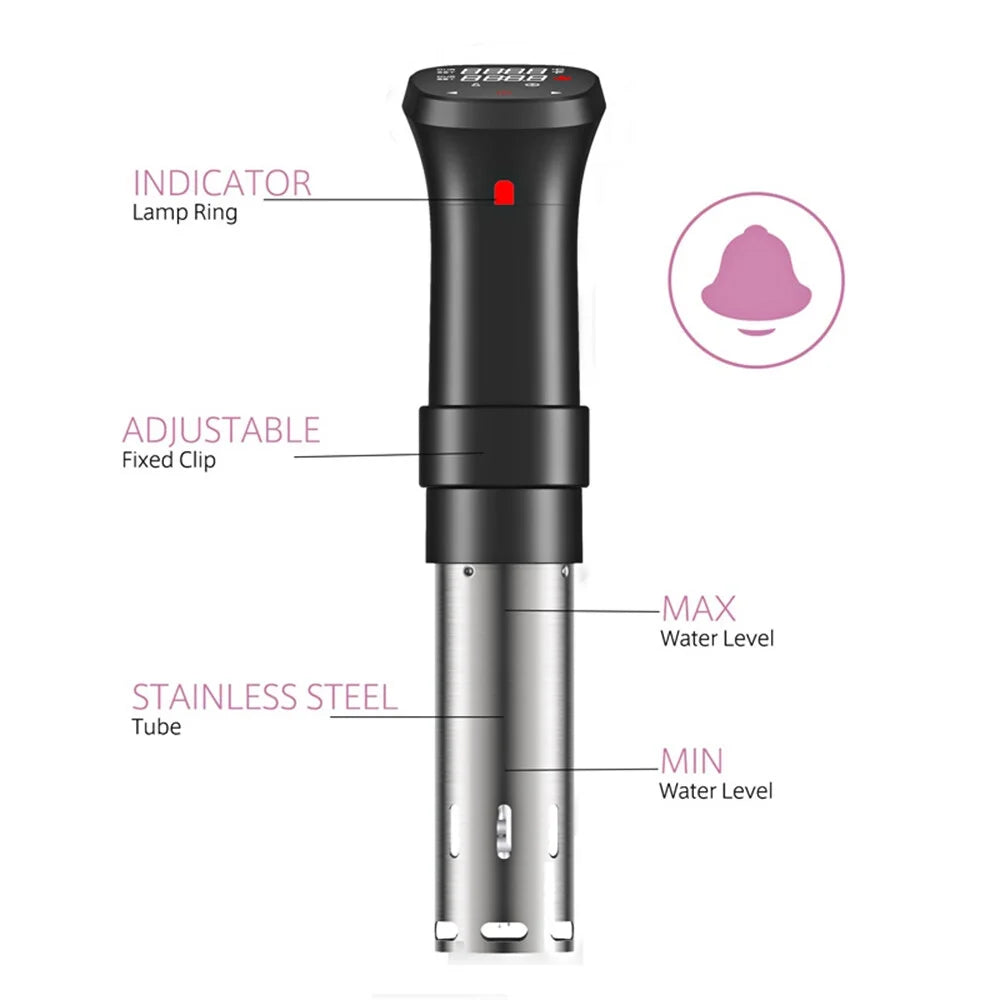 1100W Sous Vide Cooker Waterproof with Temperature Time Control Display F42136