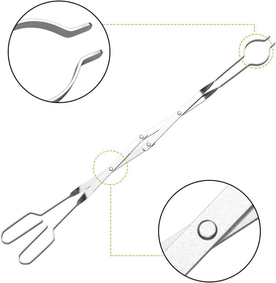 Adjustable Fire Pit Grabber Poker and 26 Log Grabber Fireplace Tongs V2915