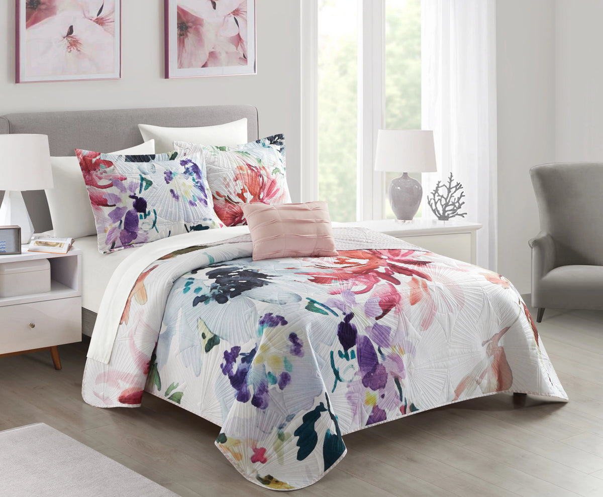 10-Piece Reversible Paisley Comforter Set King Red A682031