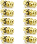Polished Brass Round Ball Privacy Door Knob Lockset 6 Pack B674710