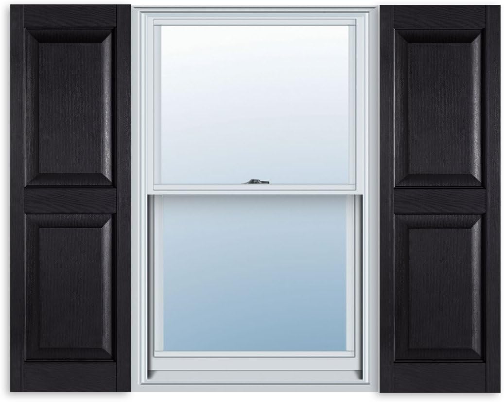 15 Inch x 59 Inch Raised Panel Exterior Vinyl Shutter, Bedford Blue (Pair) Pack of 2 Y27919