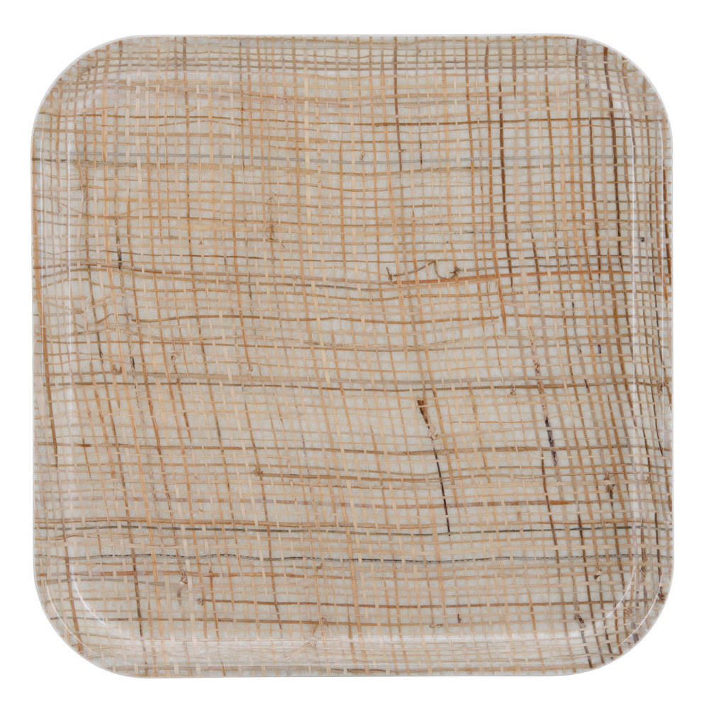 Rattan 13 inch Square Fiberglass Tray C3028