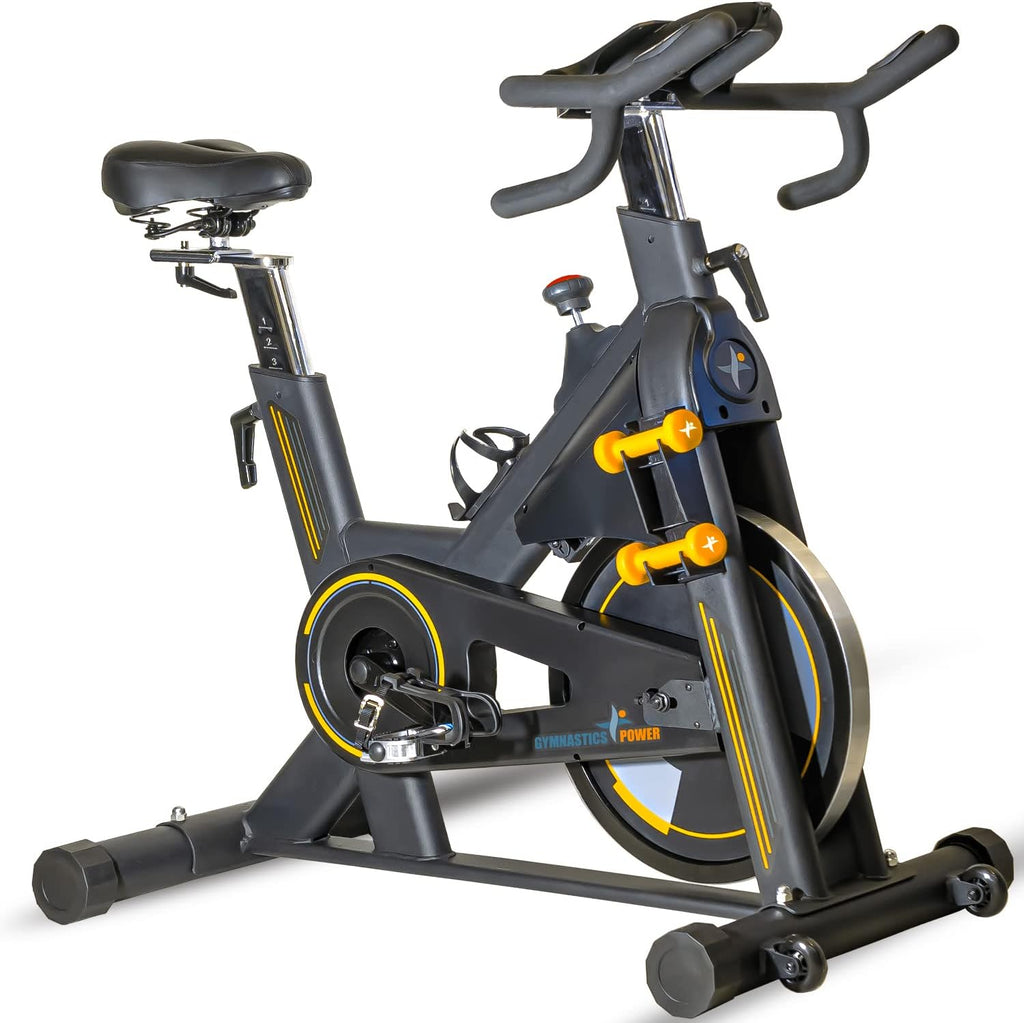 Heavy-Duty 115 LB Magnetic Resistance Exercise Bike with 2X1 lb Dumbbells K326594