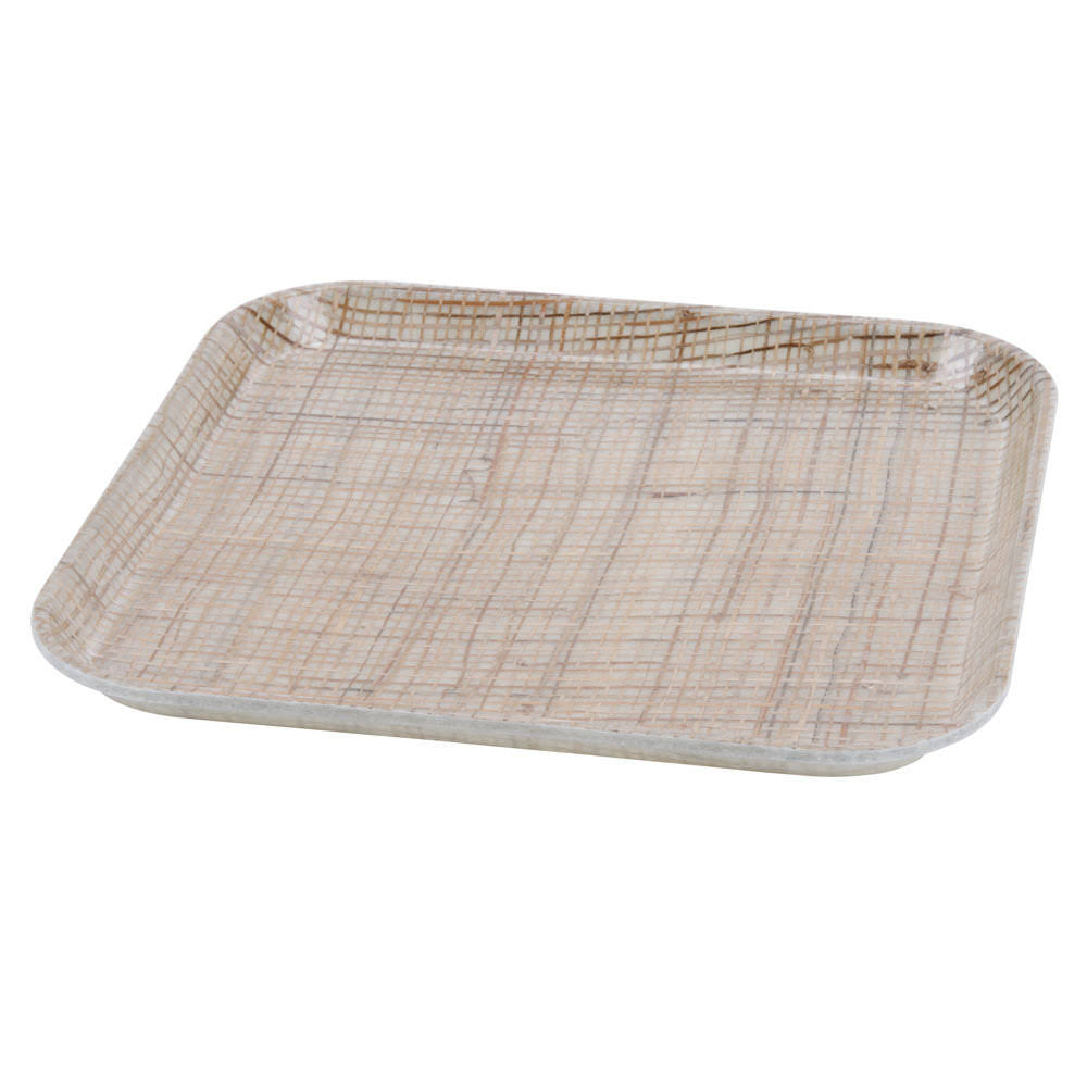Rattan 13 inch Square Fiberglass Tray C3028