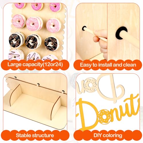 Reusable 12 Peg Wooden Donut Wall Stand V184539