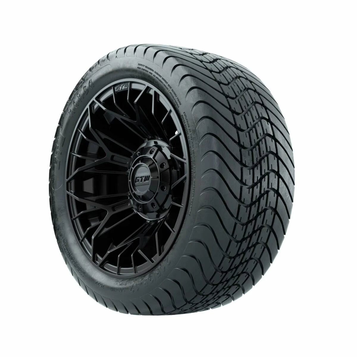 12 inch Matte Black Wheel with Golf Cart Tire Set of 4 O7886
