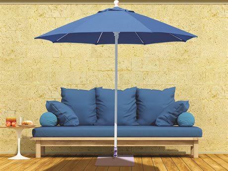 White 7.5 Foot Aluminum Octagon Push Up Lift Umbrella C355