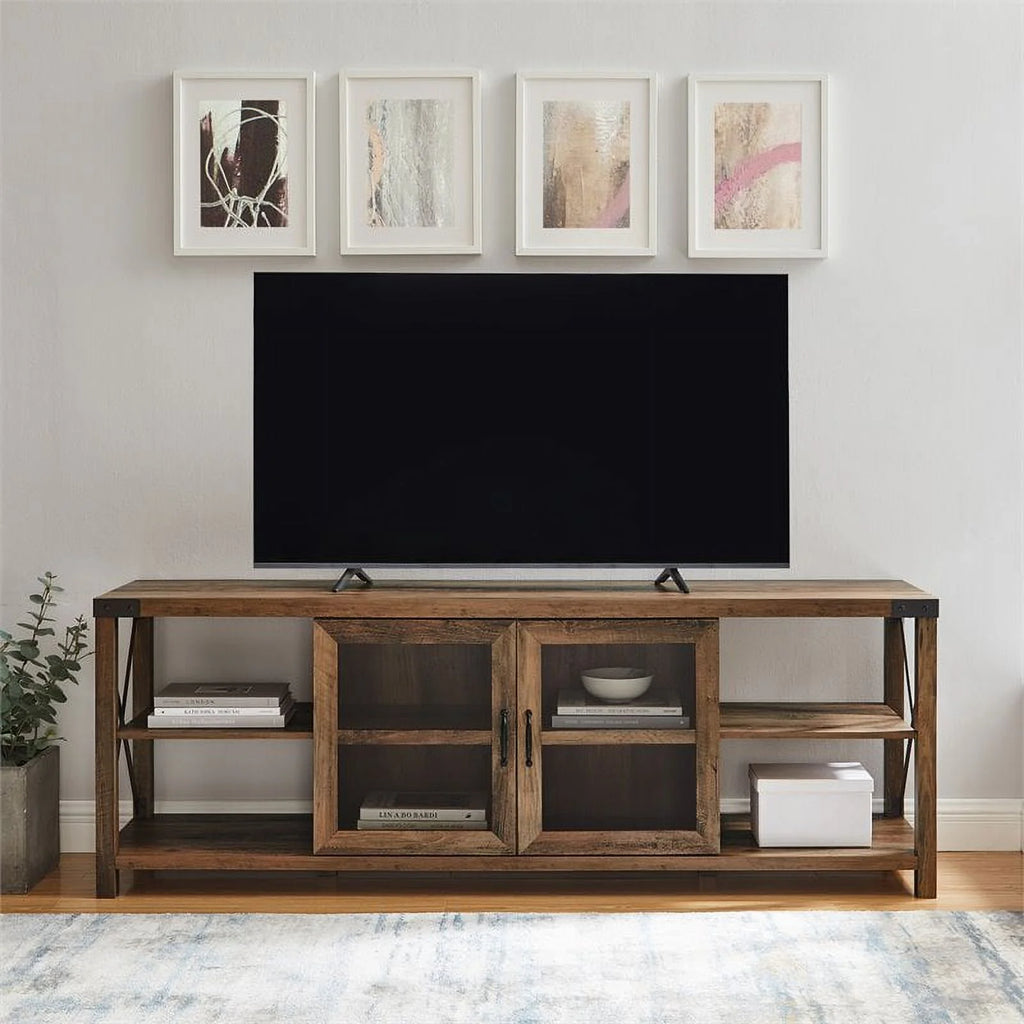 Rustic Oak 4 Piece TV Stand and Coffee Table and 2 End Tables Set R40021