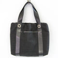 Pre-Owned Black Canvas Leather Handbag M9466