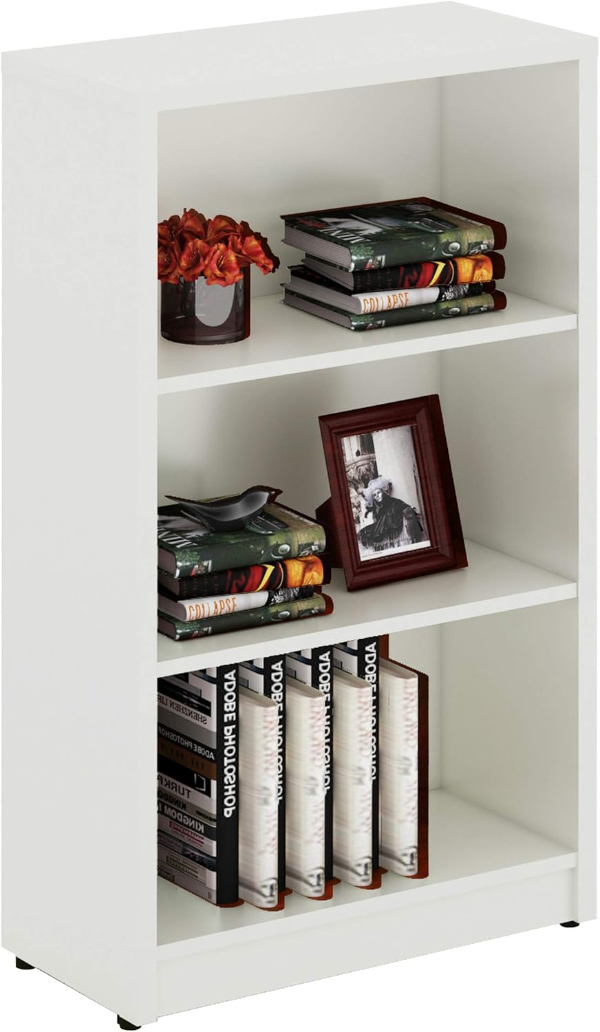 White 5 Shelf Wood Bookcase Q695