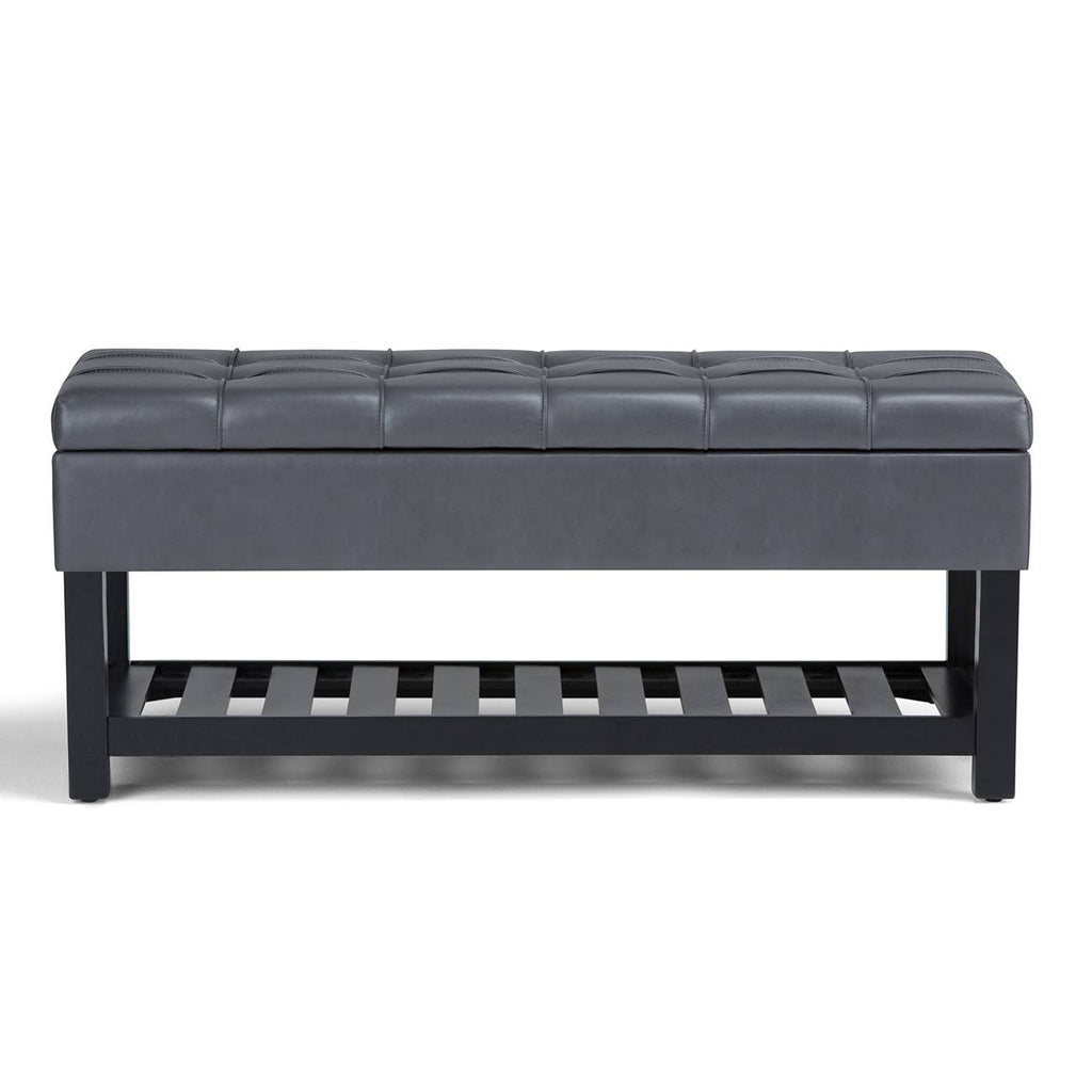 Grey Storage Ottoman Bench Q682750