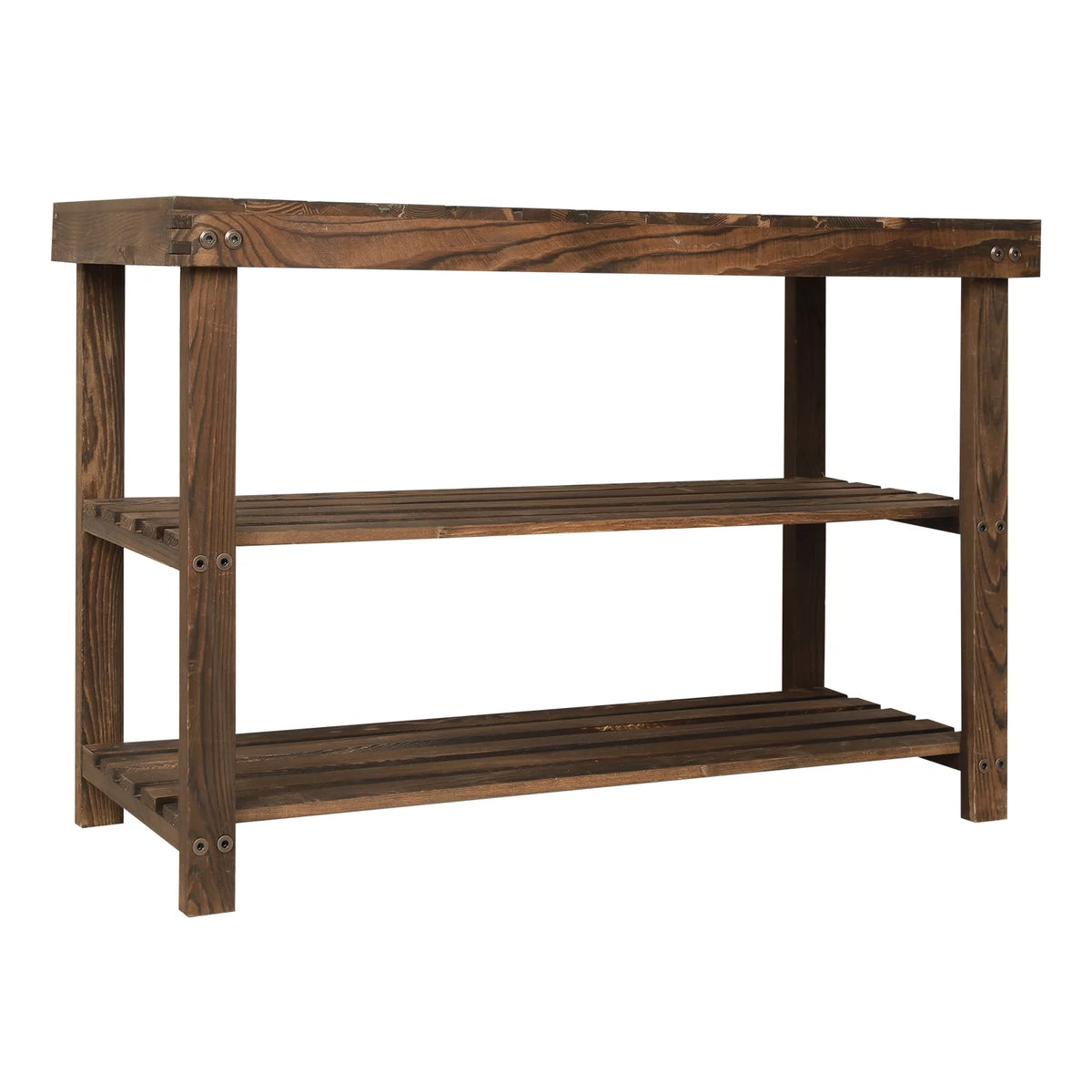 27.5" Solid Wood 3-Tier Shoe Bench A989682