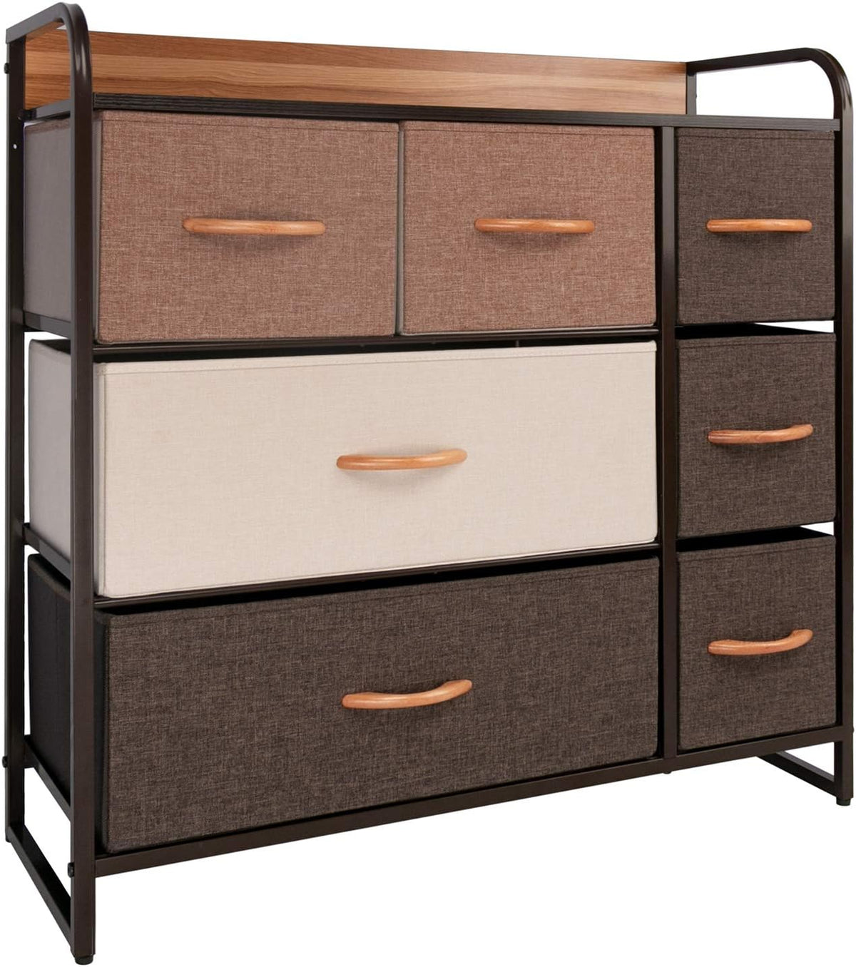 7 Drawer Fabric Dresser Storage Tower with Steel Frame O8947